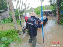 强降雨致海南琼海出现险情 消防紧急救援
